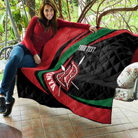 Kenya Mashujaa Day Personalized Quilt Lion Warrior with Masai Shield - Wonder Print Shop