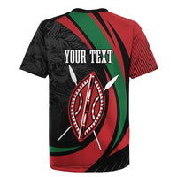 Kenya Mashujaa Day Personalized Rugby Jersey Lion Warrior with Masai Shield - Wonder Print Shop