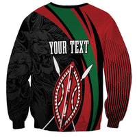 Kenya Mashujaa Day Personalized Sweatshirt Lion Warrior with Masai Shield - Wonder Print Shop