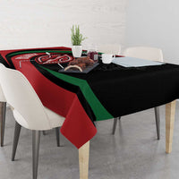 Kenya Mashujaa Day Personalized Tablecloth Lion Warrior with Masai Shield - Wonder Print Shop