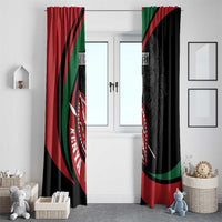 Kenya Mashujaa Day Personalized Window Curtain Lion Warrior with Masai Shield - Wonder Print Shop