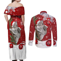 Australia Christmas Couples Matching Off Shoulder Maxi Dress and Long Sleeve Button Shirt Santa Koala Ver02 LT7 - Wonder Print Shop
