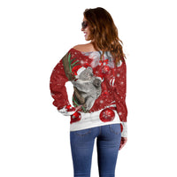 Australia Christmas Off Shoulder Sweater Santa Koala Ver02 - Wonder Print Shop