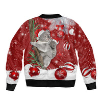 Australia Christmas Sleeve Zip Bomber Jacket Santa Koala Ver02 - Wonder Print Shop