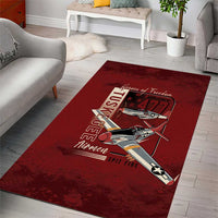 Tuskegee Airmen Spit Fire 477th Area Rug Crimson Grunge - Wonder Print Shop