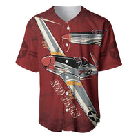 Tuskegee Airmen Spit Fire 477th Baseball Jersey Crimson Grunge - Wonder Print Shop