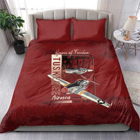 Tuskegee Airmen Spit Fire 477th Bedding Set Crimson Grunge - Wonder Print Shop