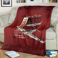 Tuskegee Airmen Spit Fire 477th Blanket Crimson Grunge - Wonder Print Shop