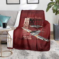 Tuskegee Airmen Spit Fire 477th Blanket Crimson Grunge - Wonder Print Shop