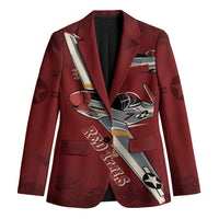 Tuskegee Airmen Spit Fire 477th Blazer Crimson Grunge - Wonder Print Shop