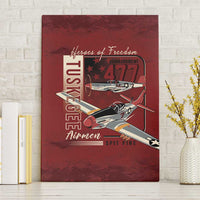 Tuskegee Airmen Spit Fire 477th Canvas Wall Art Crimson Grunge - Wonder Print Shop