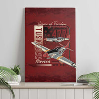 Tuskegee Airmen Spit Fire 477th Canvas Wall Art Crimson Grunge - Wonder Print Shop