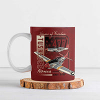 Tuskegee Airmen Spit Fire 477th Ceramic Mug Crimson Grunge - Wonder Print Shop