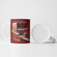 Tuskegee Airmen Spit Fire 477th Ceramic Mug Crimson Grunge - Wonder Print Shop