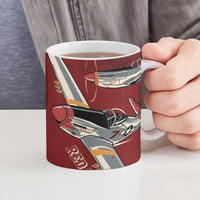 Tuskegee Airmen Spit Fire 477th Ceramic Mug Crimson Grunge - Wonder Print Shop