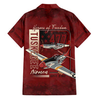 Tuskegee Airmen Spit Fire 477th Hawaiian Shirt Crimson Grunge - Wonder Print Shop
