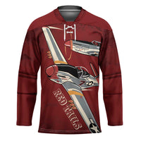 Tuskegee Airmen Spit Fire 477th Hockey Jersey Crimson Grunge - Wonder Print Shop