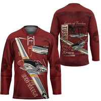 Tuskegee Airmen Spit Fire 477th Hockey Jersey Crimson Grunge - Wonder Print Shop