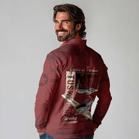 Tuskegee Airmen Spit Fire 477th Long Sleeve Polo Shirt Crimson Grunge - Wonder Print Shop