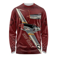 Tuskegee Airmen Spit Fire 477th Long Sleeve Shirt Crimson Grunge - Wonder Print Shop