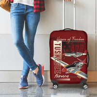 Tuskegee Airmen Spit Fire 477th Luggage Cover Crimson Grunge - Wonder Print Shop