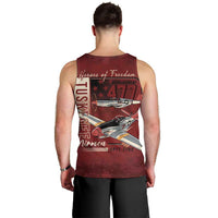 Tuskegee Airmen Spit Fire 477th Men Tank Top Crimson Grunge - Wonder Print Shop