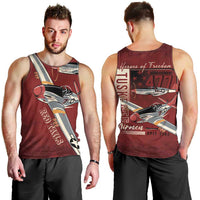 Tuskegee Airmen Spit Fire 477th Men Tank Top Crimson Grunge - Wonder Print Shop