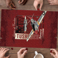Tuskegee Airmen Spit Fire 477th Puzzle Crimson Grunge - Wonder Print Shop