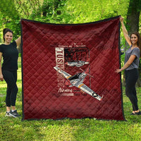 Tuskegee Airmen Spit Fire 477th Quilt Crimson Grunge - Wonder Print Shop