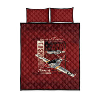 Tuskegee Airmen Spit Fire 477th Quilt Bed Set Crimson Grunge - Wonder Print Shop
