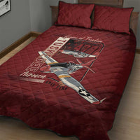 Tuskegee Airmen Spit Fire 477th Quilt Bed Set Crimson Grunge - Wonder Print Shop