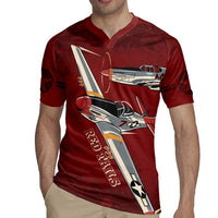 Tuskegee Airmen Spit Fire 477th Rugby Jersey Crimson Grunge - Wonder Print Shop