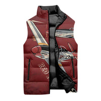 Tuskegee Airmen Spit Fire 477th Sleeveless Puffer Jacket Crimson Grunge - Wonder Print Shop