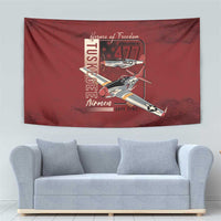 Tuskegee Airmen Spit Fire 477th Tapestry Crimson Grunge - Wonder Print Shop