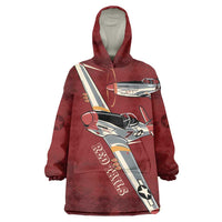Tuskegee Airmen Spit Fire 477th Wearable Blanket Hoodie Crimson Grunge - Wonder Print Shop