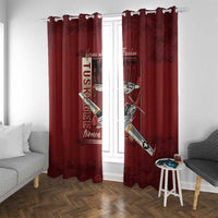 Tuskegee Airmen Spit Fire 477th Window Curtain Crimson Grunge - Wonder Print Shop