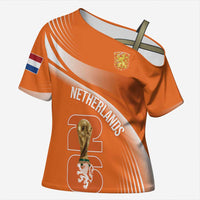 Netherlands Custom Orange Lions WC2026 Cross Shoulder Shirt - Wonder Print Shop