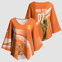 Netherlands Custom Orange Lions WC2026 Kimono Sleeve Blouse - Wonder Print Shop
