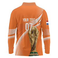 Netherlands Custom Orange Lions WC2026 Long Sleeve Polo Shirt - Wonder Print Shop