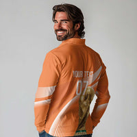 Netherlands Custom Orange Lions WC2026 Long Sleeve Polo Shirt - Wonder Print Shop