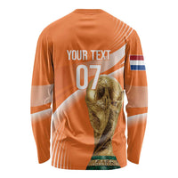 Netherlands Custom Orange Lions WC2026 Long Sleeve Shirt - Wonder Print Shop