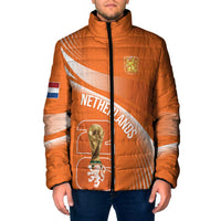 Netherlands Custom Orange Lions WC2026 Padded Jacket - Wonder Print Shop