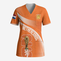 Netherlands Custom Orange Lions WC2026 Scrub Top - Wonder Print Shop