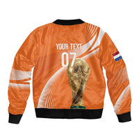 Netherlands Custom Orange Lions WC2026 Sleeve Zip Bomber Jacket - Wonder Print Shop
