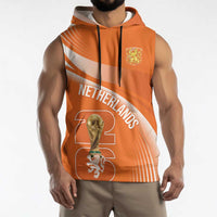 Netherlands Custom Orange Lions WC2026 Sleeveless Hoodie - Wonder Print Shop