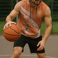 Netherlands Custom Orange Lions WC2026 Sleeveless Hoodie - Wonder Print Shop