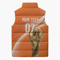 Netherlands Custom Orange Lions WC2026 Sleeveless Puffer Jacket - Wonder Print Shop
