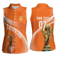 Netherlands Custom Orange Lions WC2026 Women Sleeveless Polo Shirt - Wonder Print Shop