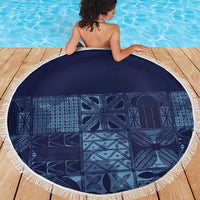 Yoruba Adire Eleko Patterns Beach Blanket Indigo Vintage