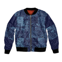 Yoruba Adire Eleko Patterns Bomber Jacket Indigo Vintage